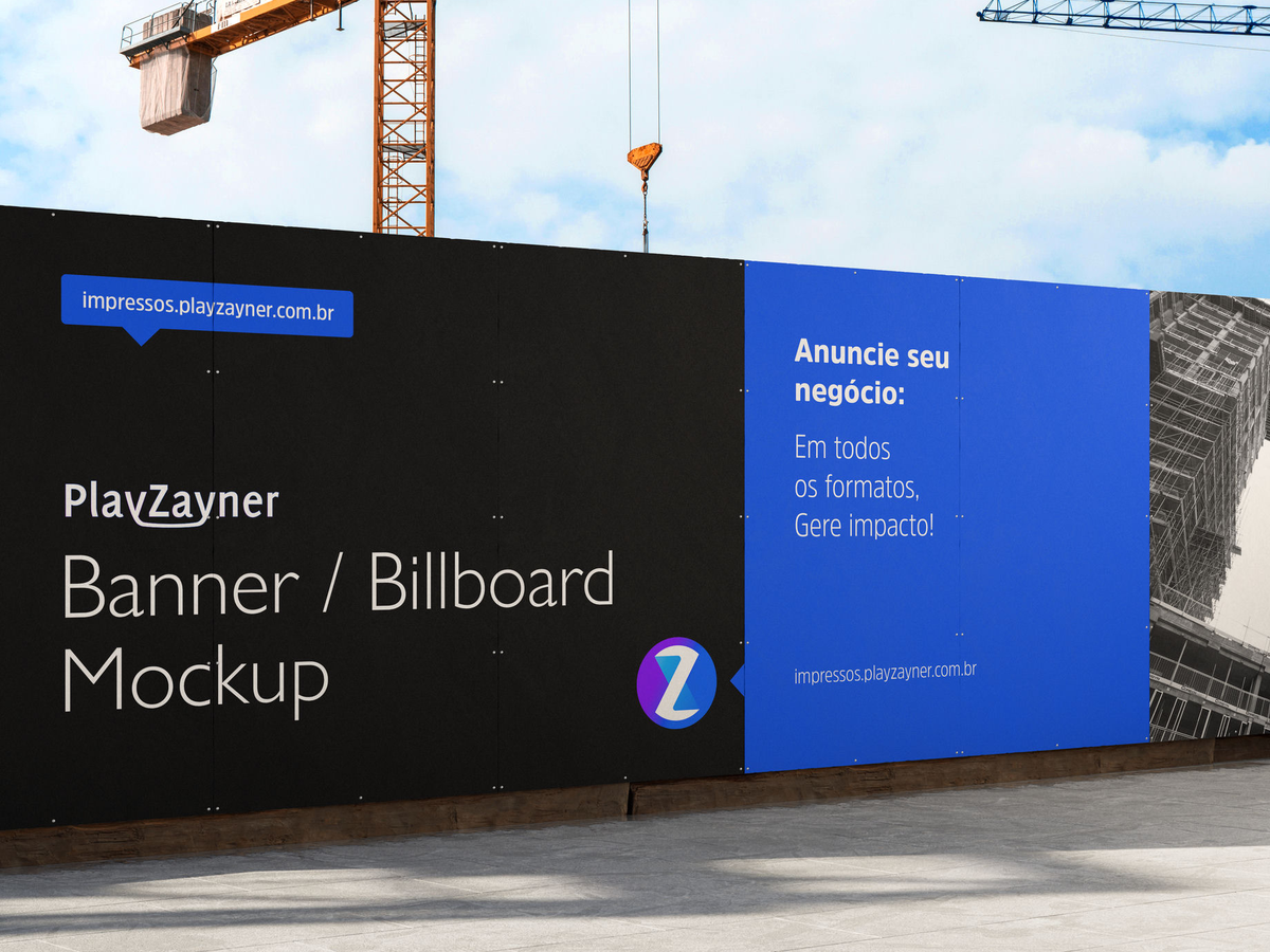 Banner e tapume de obra personalizado PlayZayner