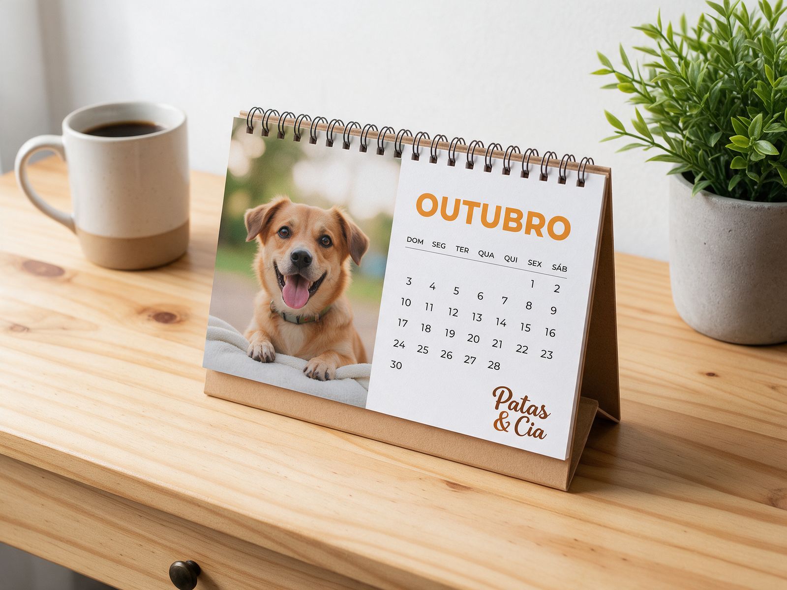 Calendário de mesa personalizado de pet shop